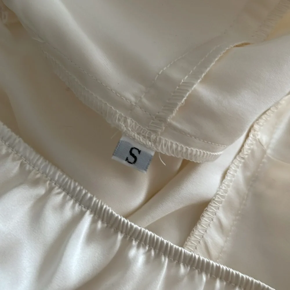Elegant Cream Silky Slip Dress
